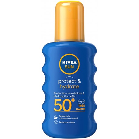 NIVEA SUN Spray solaire Protect & Hydrate FPS 50 (1 x 200 ml), crème solaire haute protection, protection solaire pour adultes