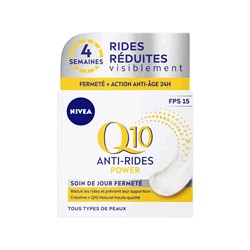 NIVEA Q10 Power Soin de Jour Anti-Rides +Fermeté FPS15 (1x50ml), crème anti-âge