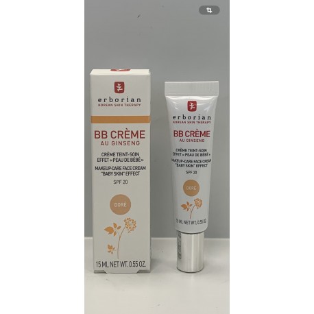 ERBORIAN - BB CRÈME au Ginseng  DORÉ -15ml SPF 20