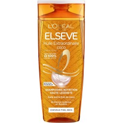 (x2) L'Oréal Paris - Shampooing Nutrition Haute-Légèreté Pour Cheveux Fins et Secs, Elseve Huile Extraordinaire - 2x  300 ml