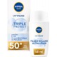 NIVEA SUN Soin solaire Triple Protect 50+ (1 x 40 ml), Fluide visage quotidien à la texture ultra-légère,